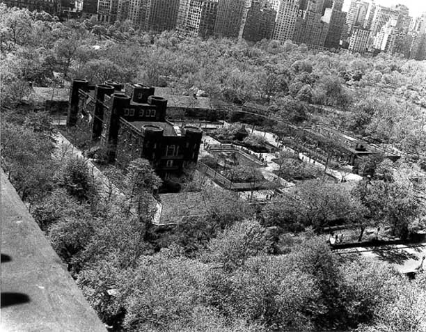 Bird's-eye view of The Arsenal building in Central Park, New York.