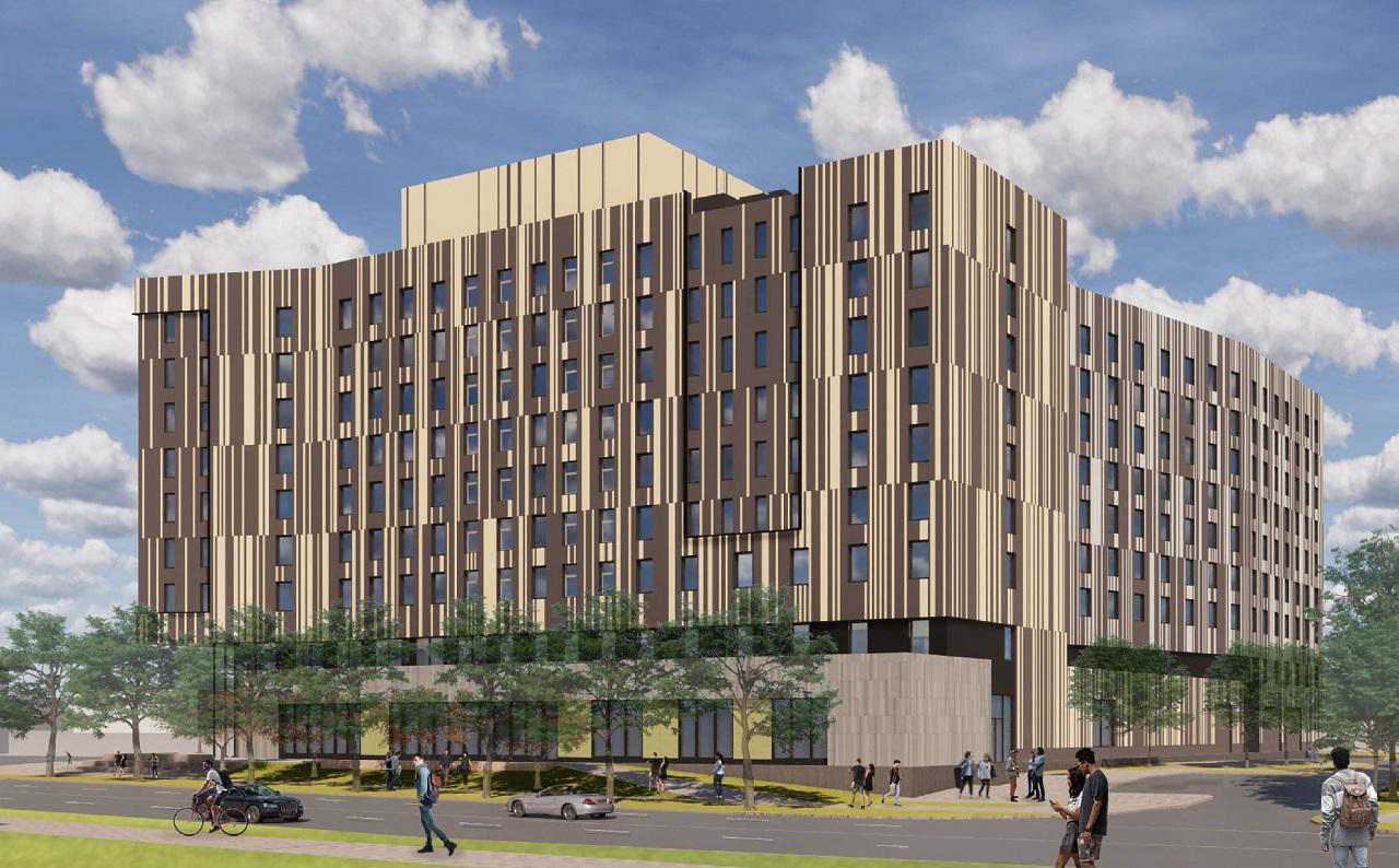 Rendering of the Passive House student residence at the University of Toronto.