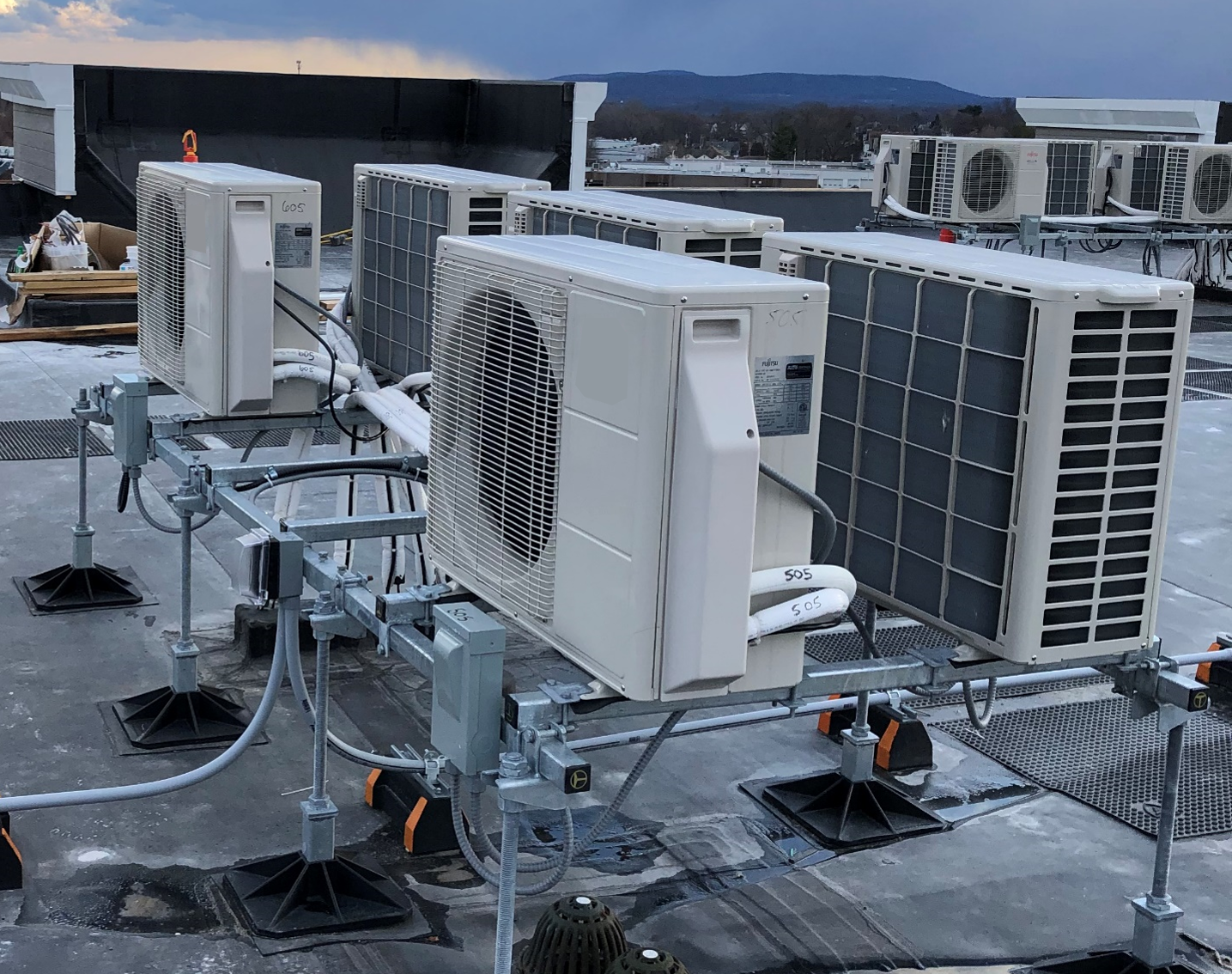 heat pumps on roof